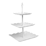 SZJYG Tortenständer, Kuchenständer, 3 Etagen Cupcake Dessert Ständer Teller Weiß, 3-Tier...