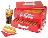 Salco Coca-Cola Hot Dog Maker - Dampfgarer und Brötchenwärmer im Diner-Stil, 24 Hot Dog Würstchen...