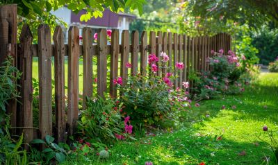 Holzzaun in einem garten